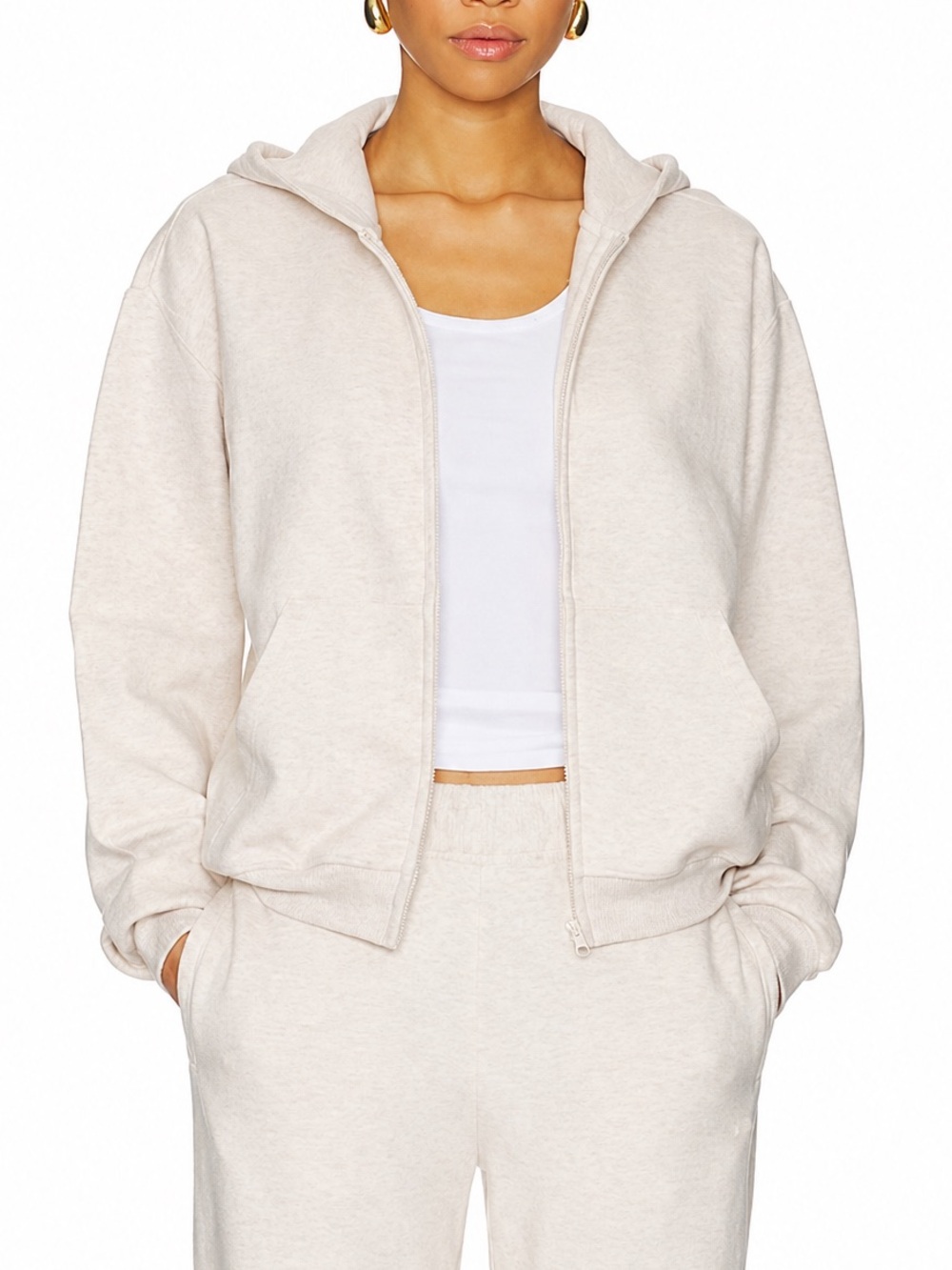 SKIMS Light Beige Zip Hoodie